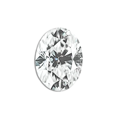 Oval cut diamond, elongated round brilliant with even symmetry